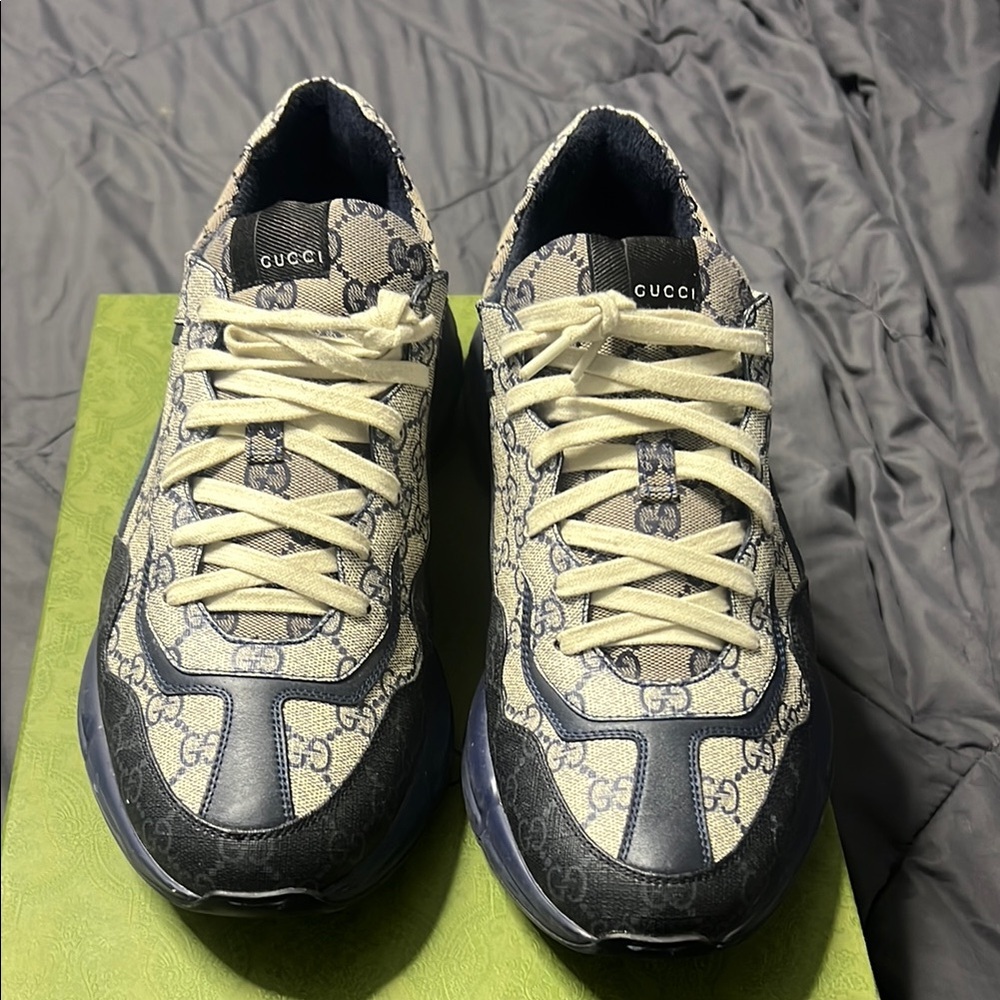 Gucci Blue and Cream Sneakers for Everyday Style